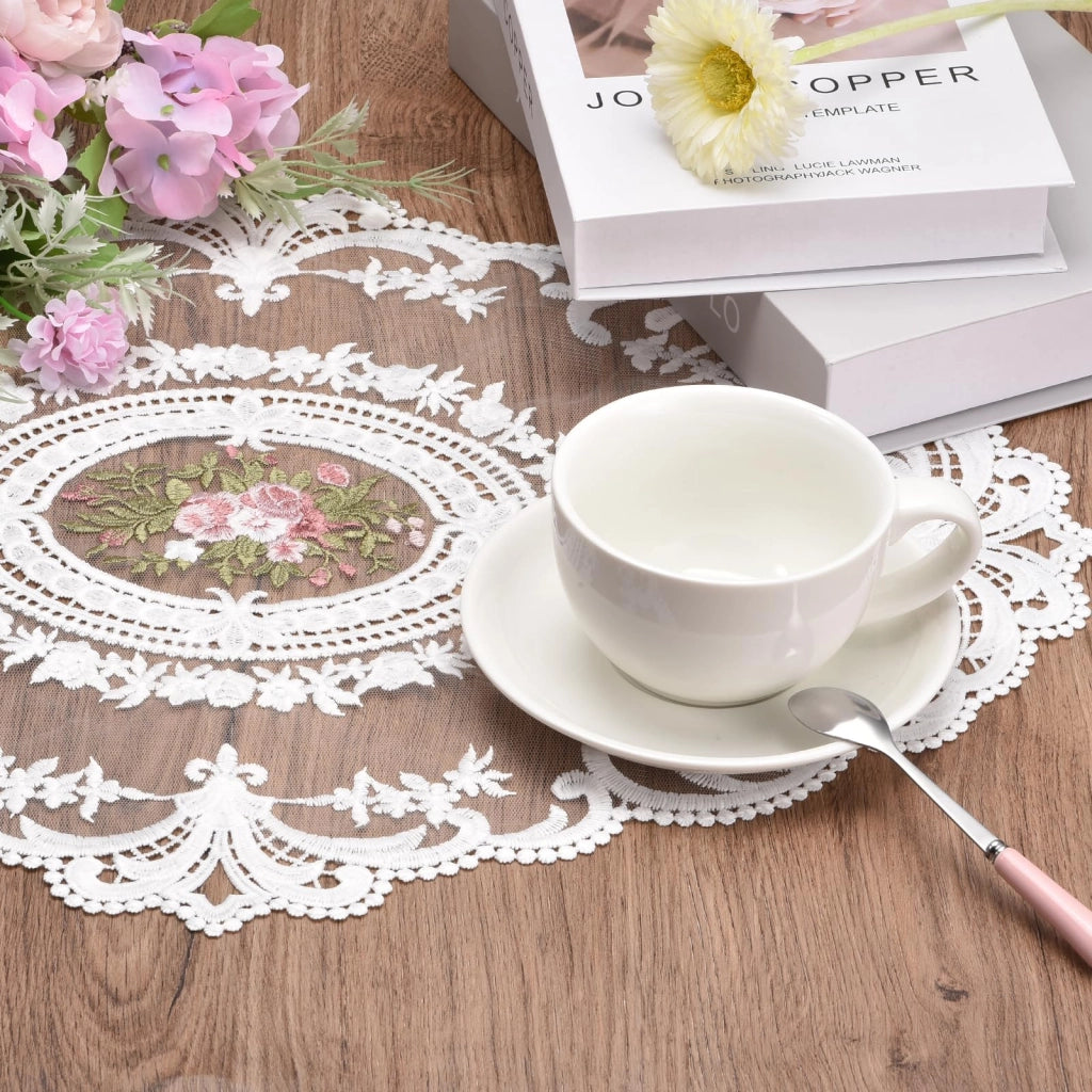 Set da 2 tovagliette ovali, colore beige, dimensioni 30x40 cm