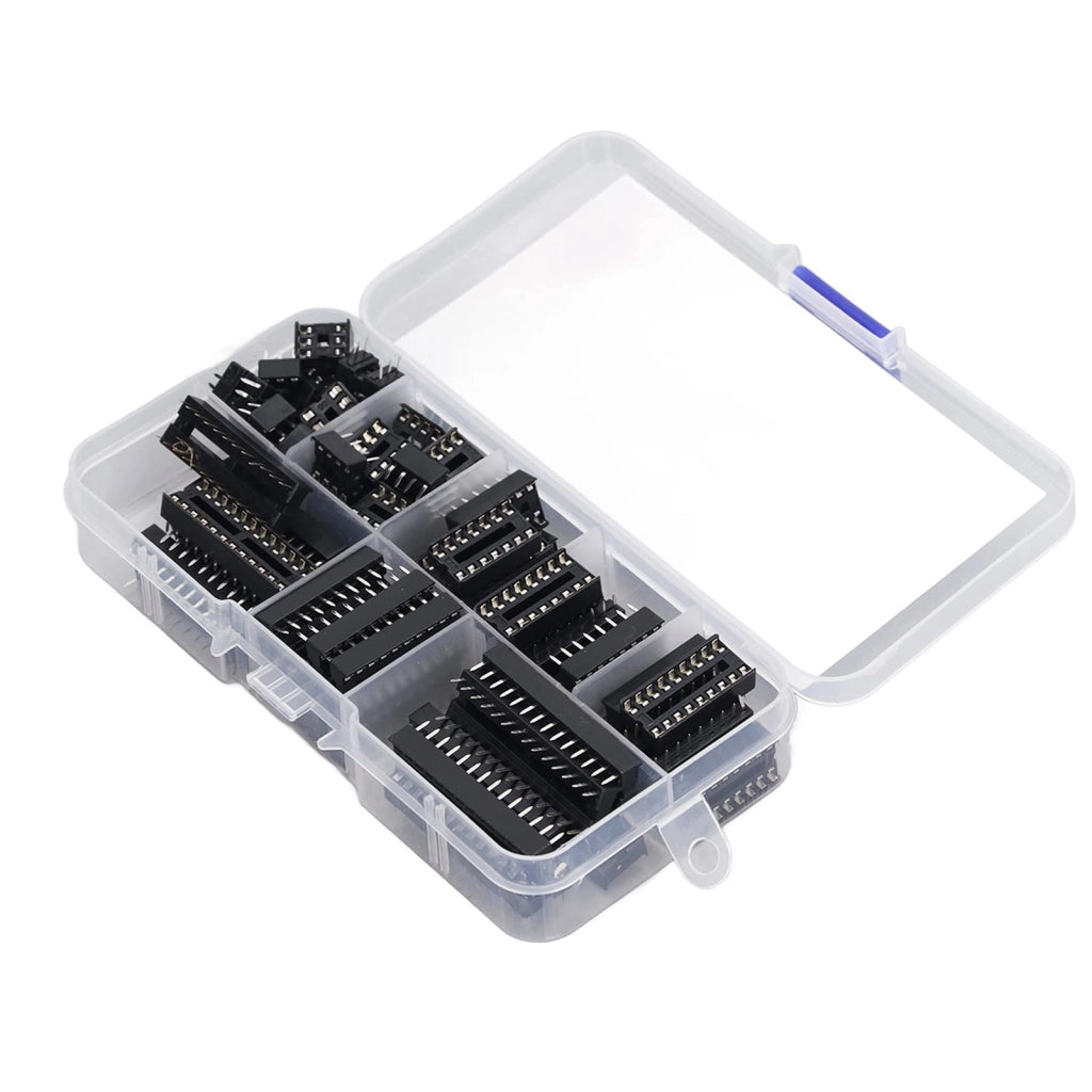 Kit di componenti elettronici, 66 pezzi, con zoccolo DIP, piedini piatti, isolati