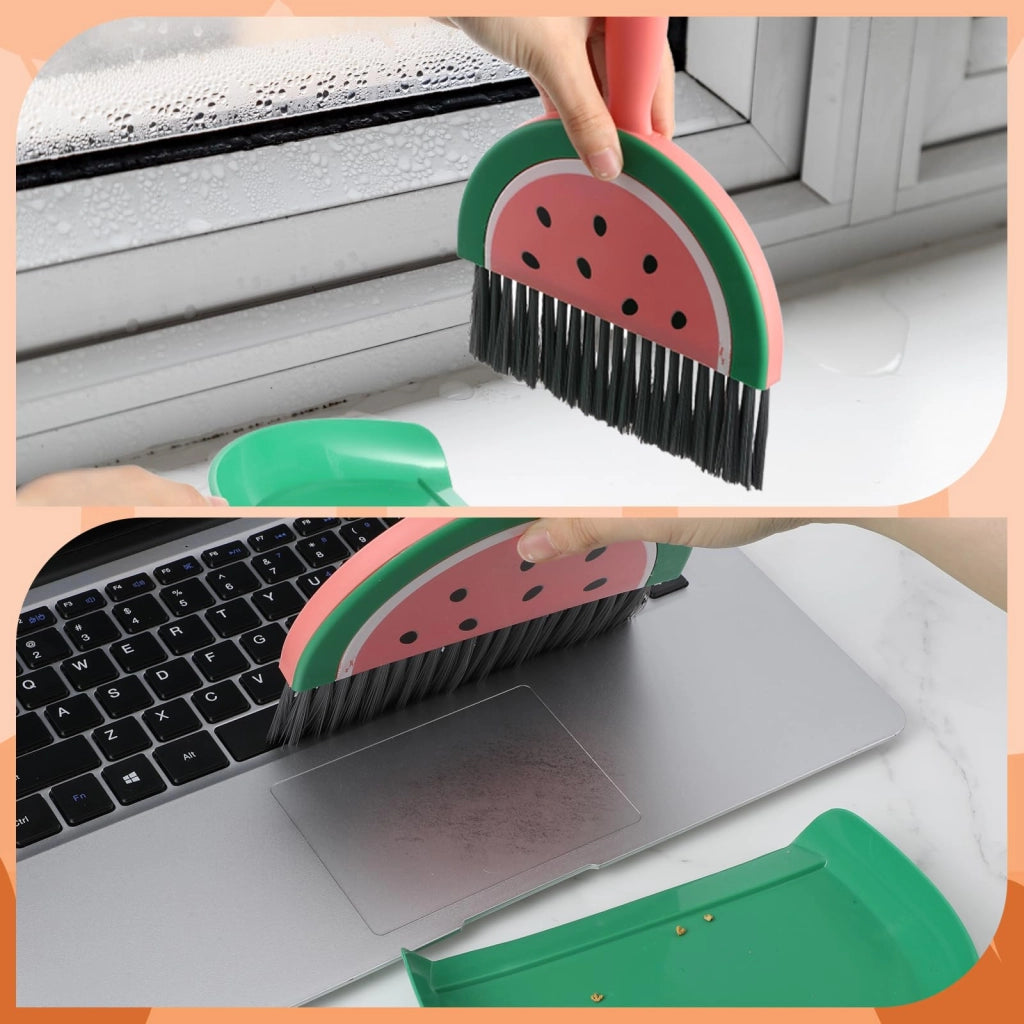 Set di mini scopa e paletta, spazzola per tavolo, set di pulizia, 1 pezzo, verde
