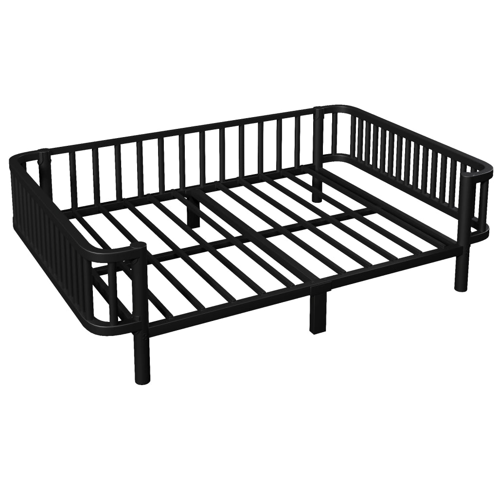 Letto divano in metallo 140 x 200 cm, nero