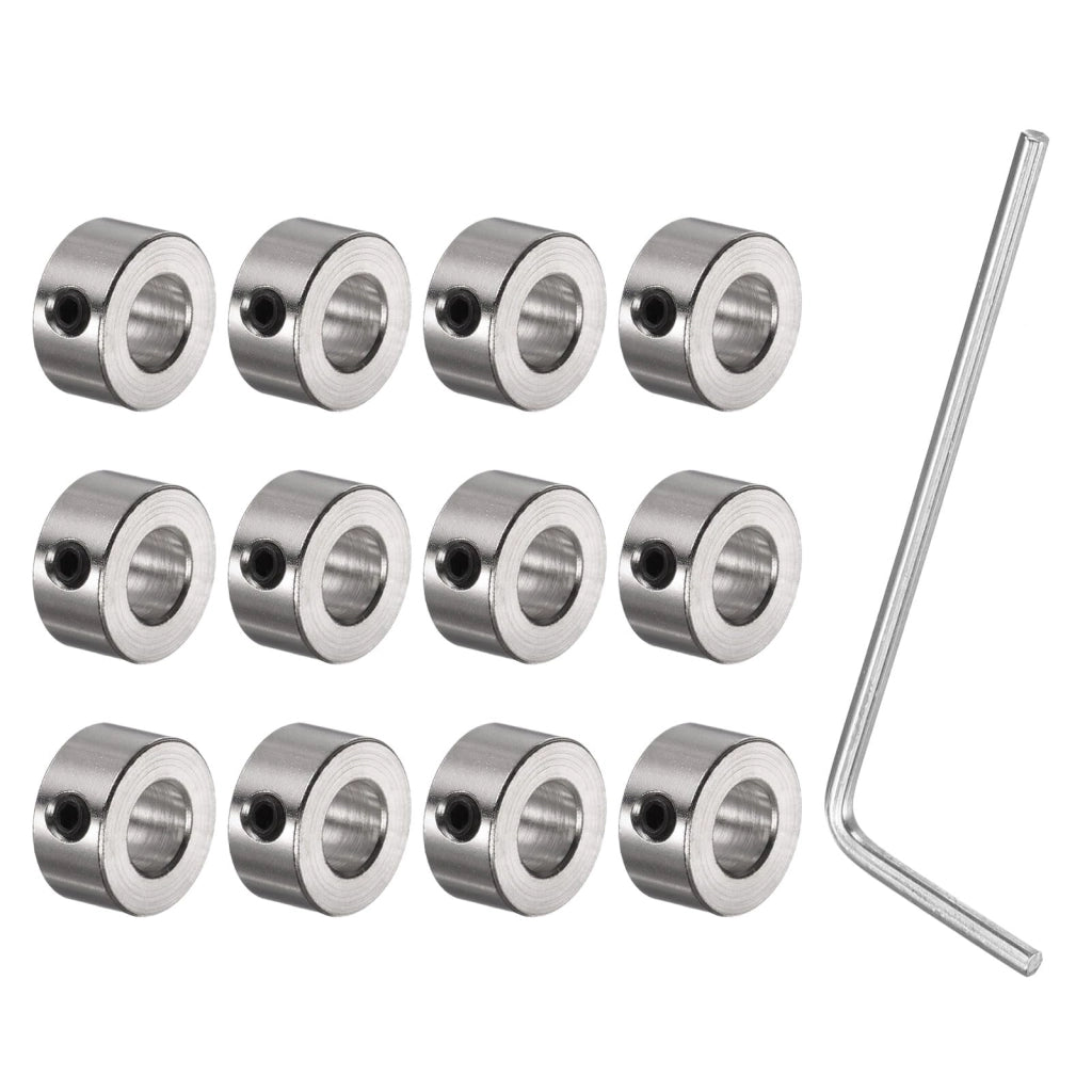 Set di 12 fascette a vite, foro di 10 mm, diametro di 20 mm, acciaio nichelato