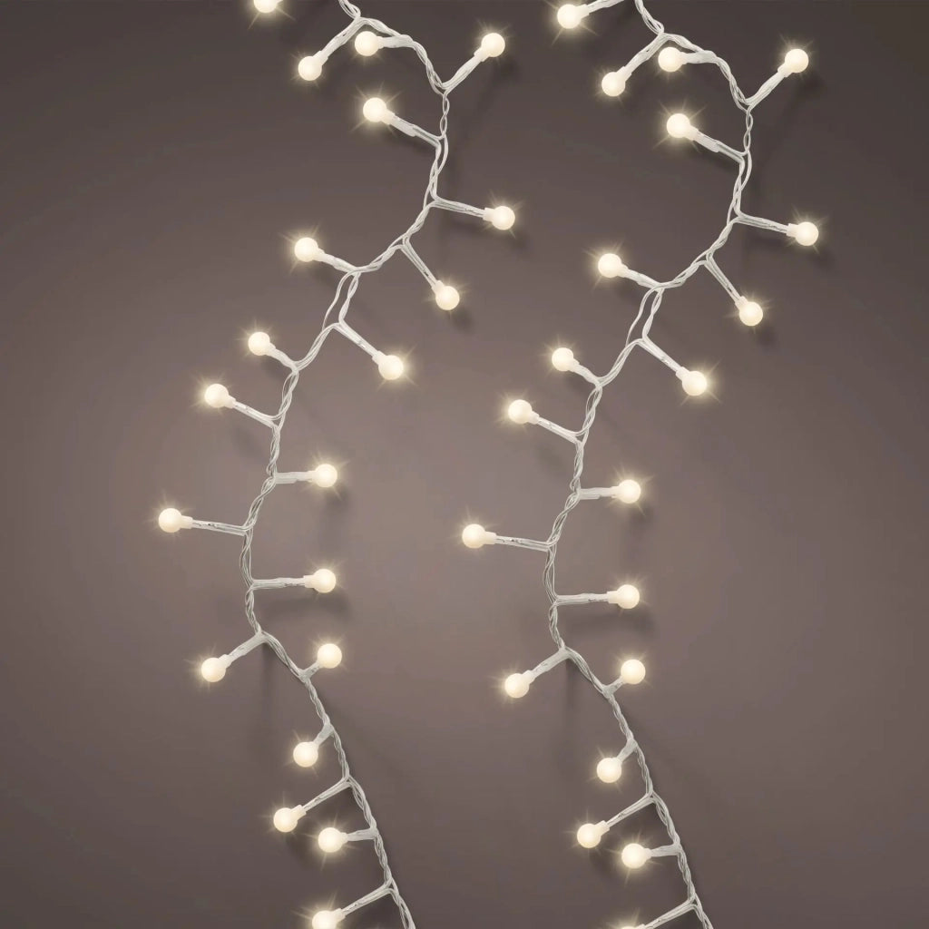 Catena luminosa LED Cherry trasparente luce bianco caldo da esterno 16 m