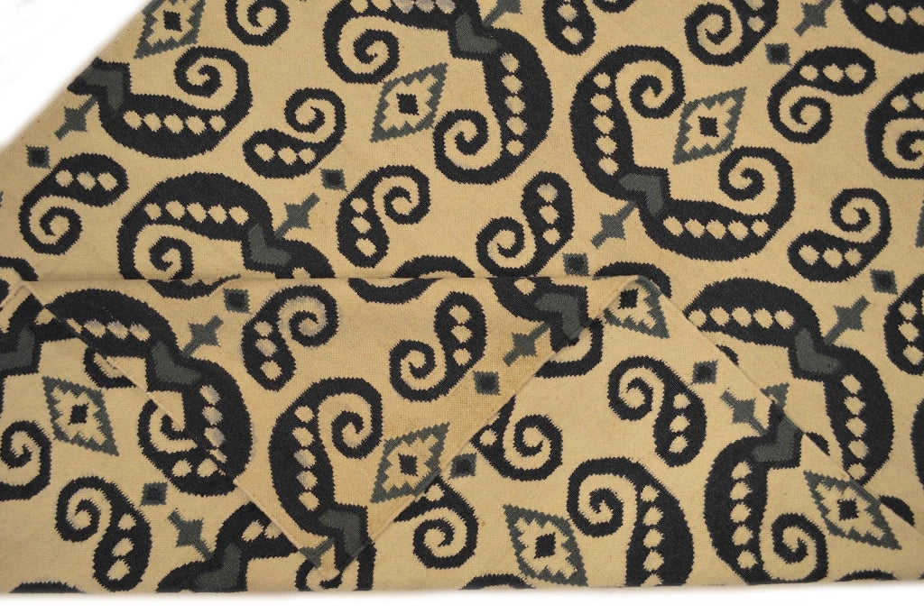 Tappeto kilim intrecciato a mano, 152x230 cm, color marrone/bianco