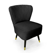 Poltrona in tessuto teddy nera cm 58x65x85h