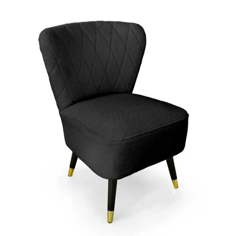Poltrona in tessuto teddy nera cm 58x65x85h