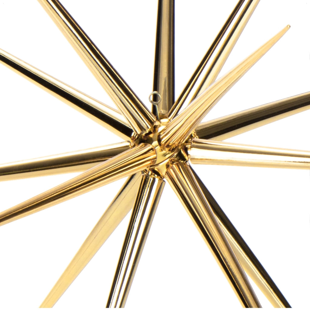 Decorazione natalizia a forma di stella, 36 cm, dorata, con 14 punte, in plastica