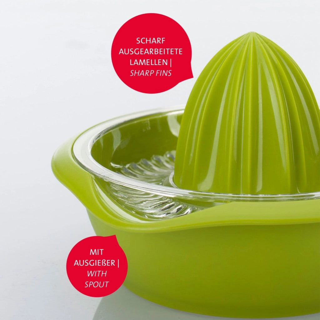 Spremiagrumi con contenitore per il succo, capacità 0,5 litri, in plastica, colore verde mela