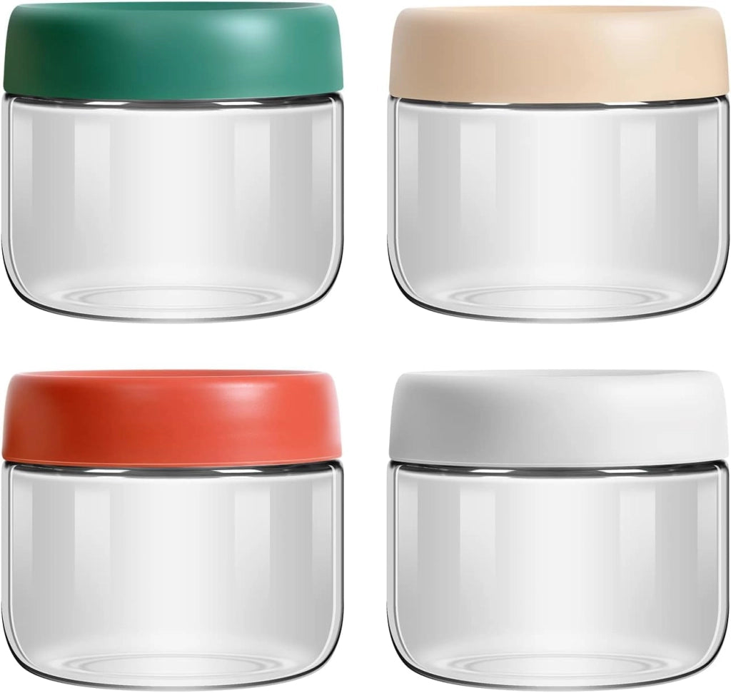 Confezione da 4 vasetti per porridge notturno, capacità 300 ml, con coperchio