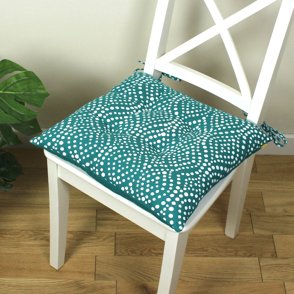 Cuscini da seduta Ogi, design geometrico, colore verde acqua, 43x43 cm, set da 2