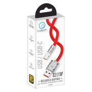 CAVETTO PER SMARTPHONE/TABLET 'CARICA RAPIDA' USB / tipo C - rosso
