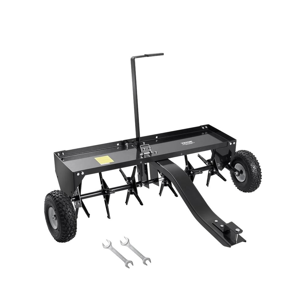 Arieggiatore a Spina Trainato 1016 mm N1011 in Ferro Nero con Attacco Universale per Prato e Giardino Robusto