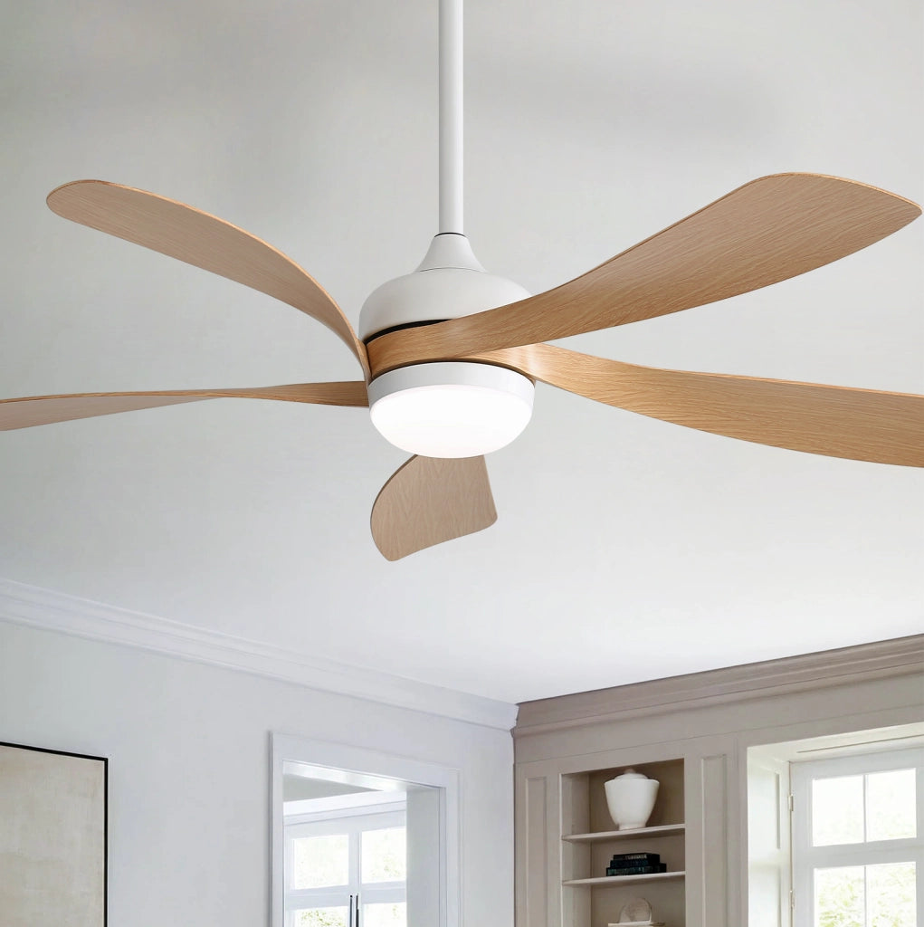 Ventilatore da soffitto 42 pollici con LED dimmerabile e telecomando in ABS bianco