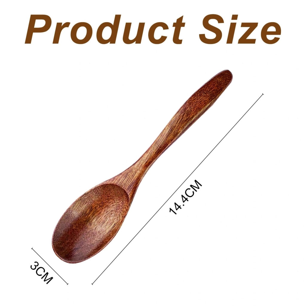 Set di 8 cucchiaini in legno, dimensioni 14,4 x 3 cm, ideali per bevande calde