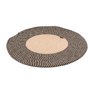 Tappeto rotondo in juta, reversibile, diametro 45 cm, stile retrò