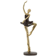 Bambola ballerina in resina, color oro, altezza 43 cm