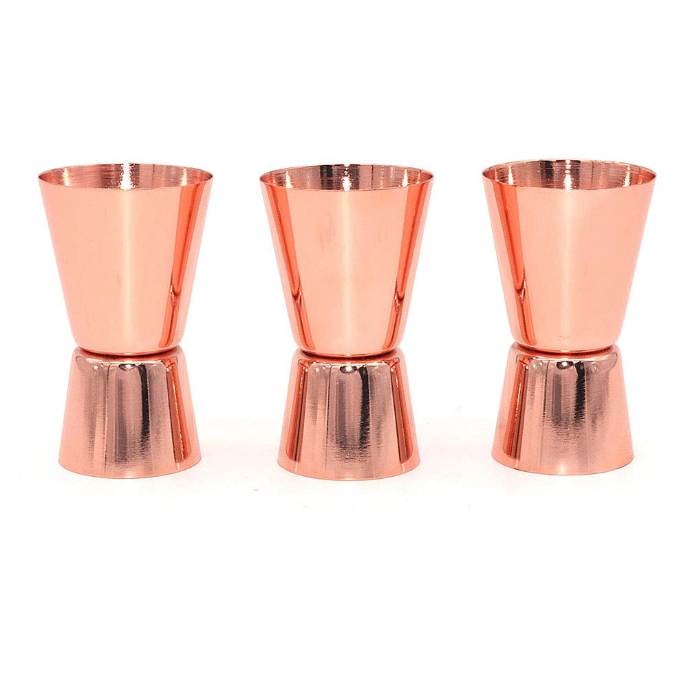 Set di 3 misurini per cocktail, capacità 15/30 ml, in acciaio inossidabile, finitura oro rosa