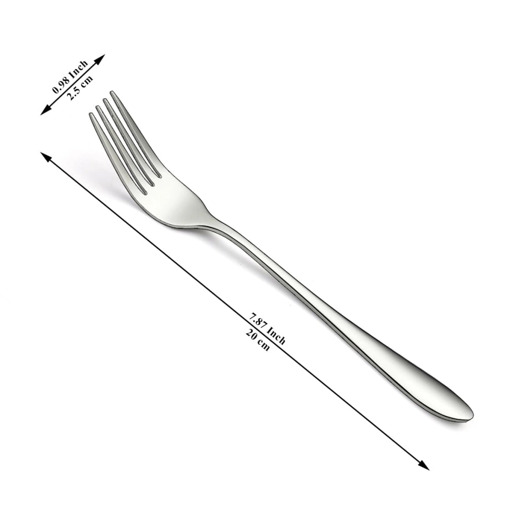 Set di 12 forchette da tavola, lunghezza 20,5 cm, in acciaio inossidabile lucido