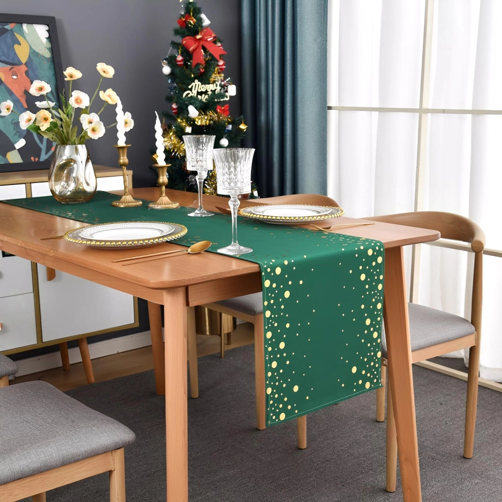 Tovaglia dorata con glitter, 33 x 140 cm, in poliestere, lavabile