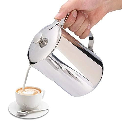Bollitore per montare il latte in acciaio inossidabile, capacità 1500 ml, con coperchio