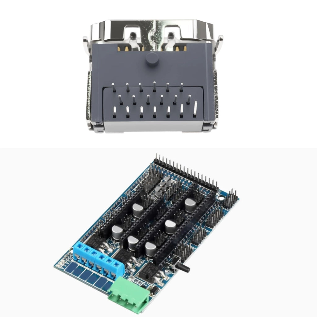 10 connettori HDMI a 19 pin, angolari, per montaggio a traversa (DIP), con orecchie di montaggio