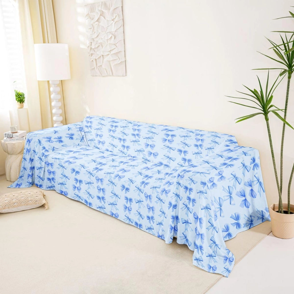 Copriletto con angoli elastici, lavabile, 180x259 cm, blu, in microfibra