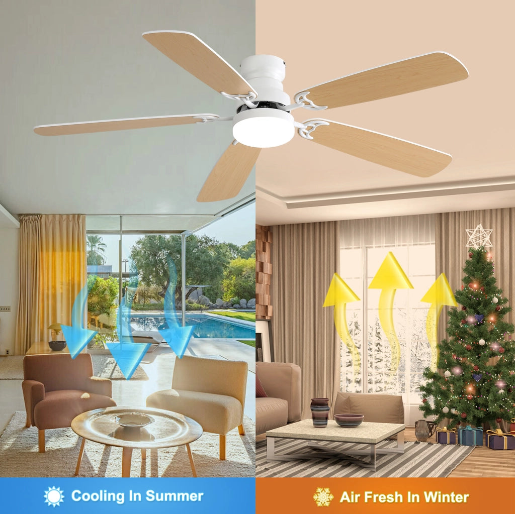 Ventilatore da soffitto 132 cm con LED dimmerabile 18 W in MDF bianco opaco