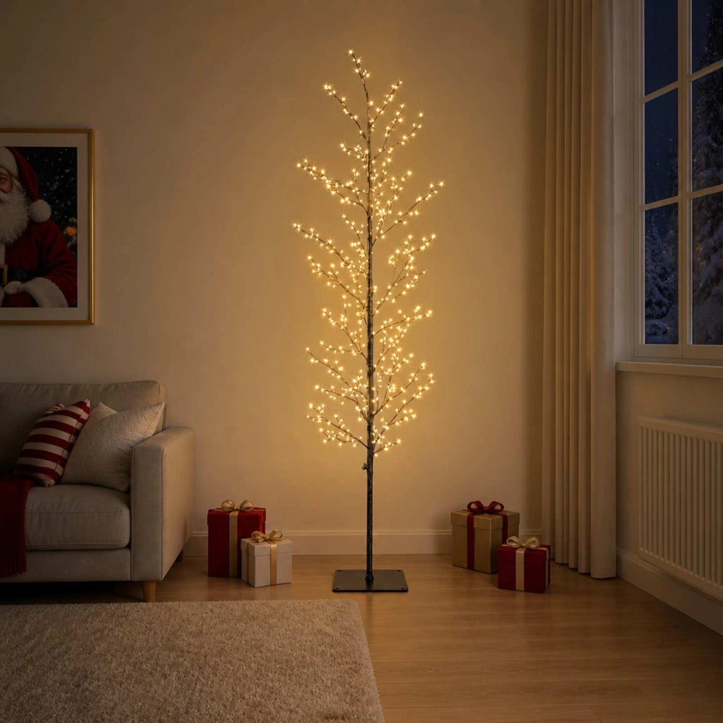 Albero di Natale a betulla Nero 20 x 20 x 180 cm Acciaio 42055289