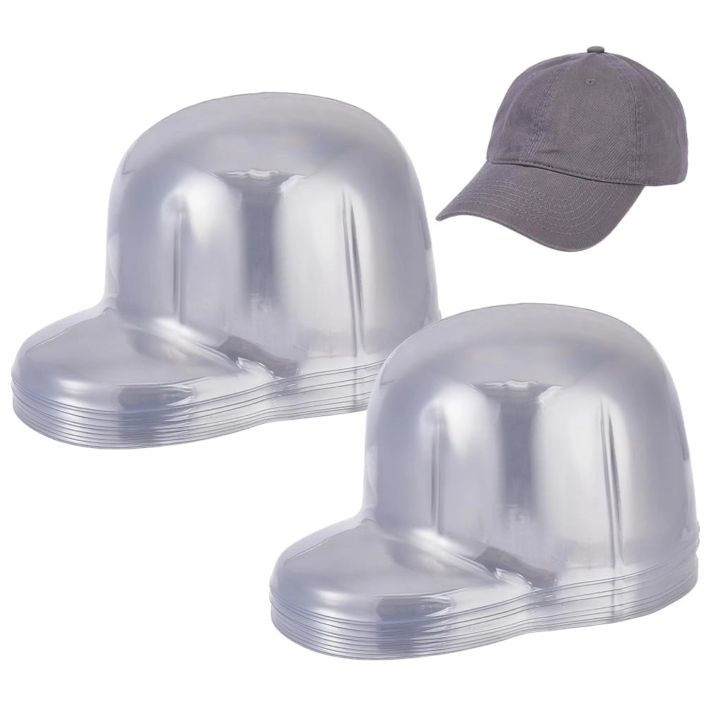 Set di 20 supporti trasparenti per berretti da baseball, in poliestere, dimensioni 23,7 x 18,2 x 12 cm