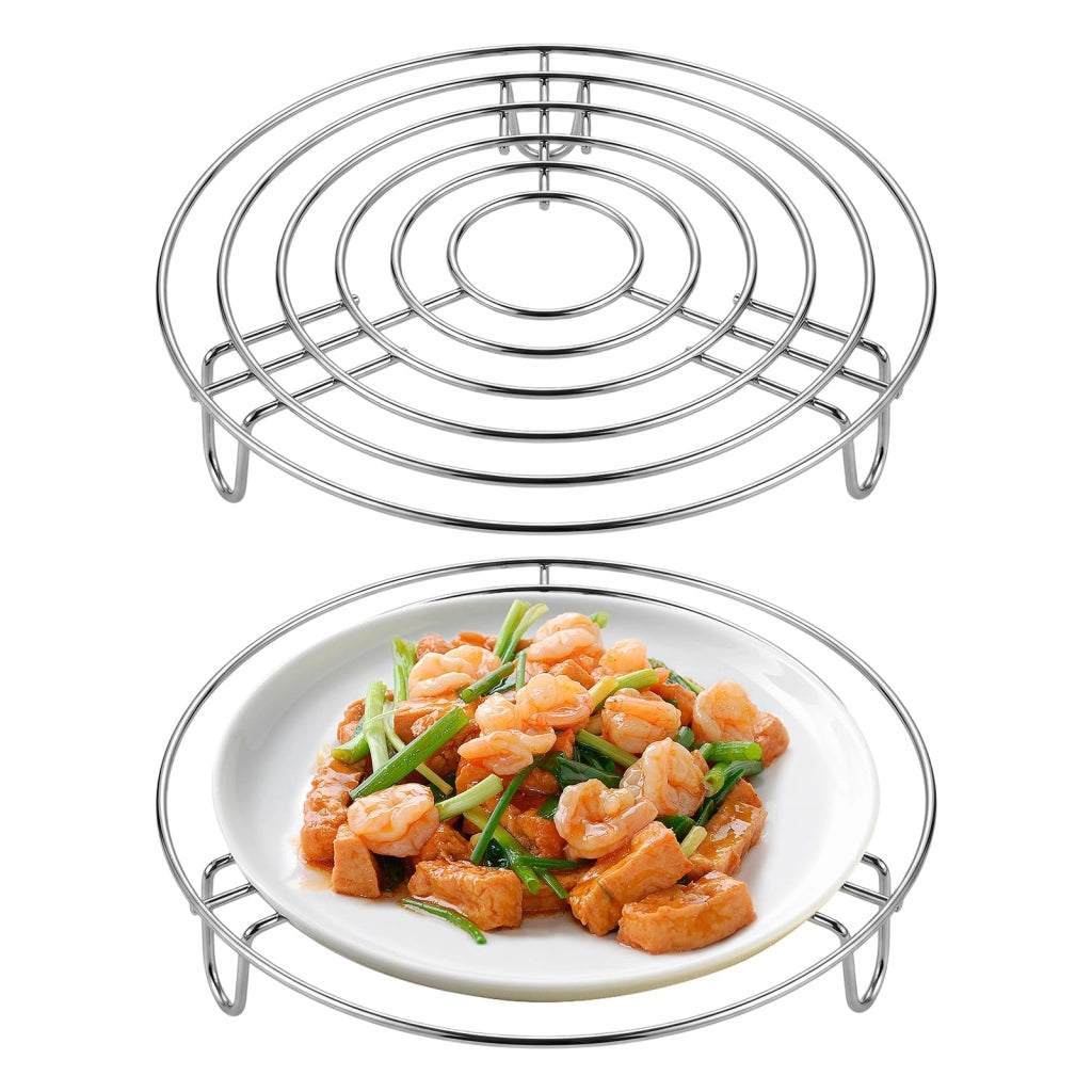 Griglia di supporto in acciaio inossidabile, rotonda, 20 x 3 cm, set da 2