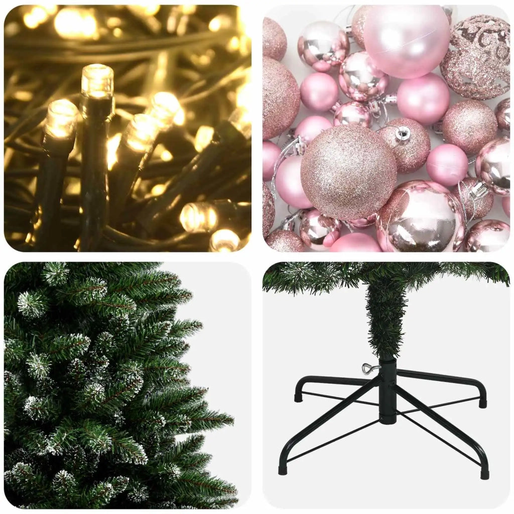 Albero di Natale Artificiale con Palline 210 cm 300 LED 3466723