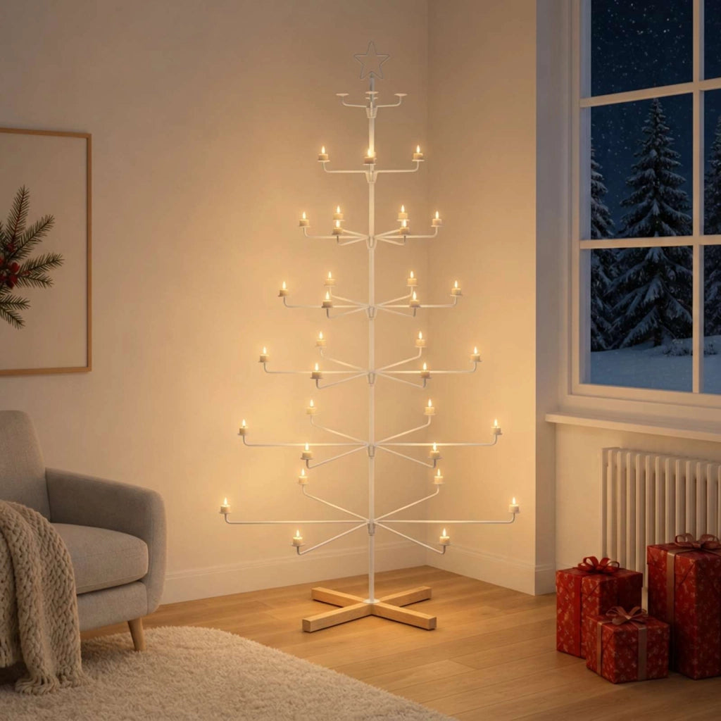 Albero di Natale in Metallo con Supporto KUOPIO 180 cm Acciaio 42053917