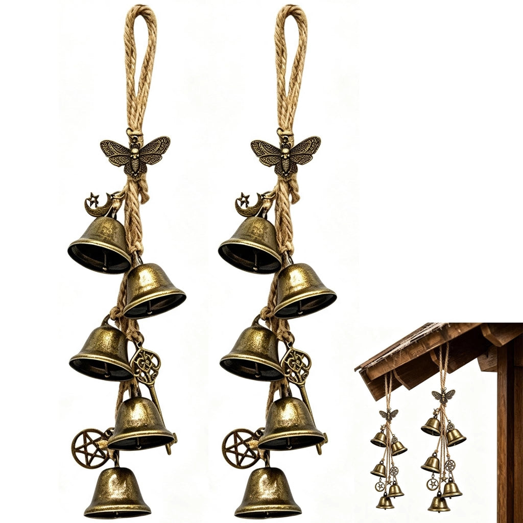 Set di campanelli "Hexenglocken", 2 pezzi, 30 cm, design retrò, in ferro