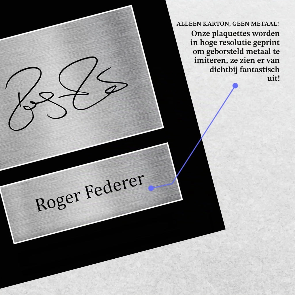 Stampa A4 con autografo di Roger Federer, dimensioni 29,7x21 cm