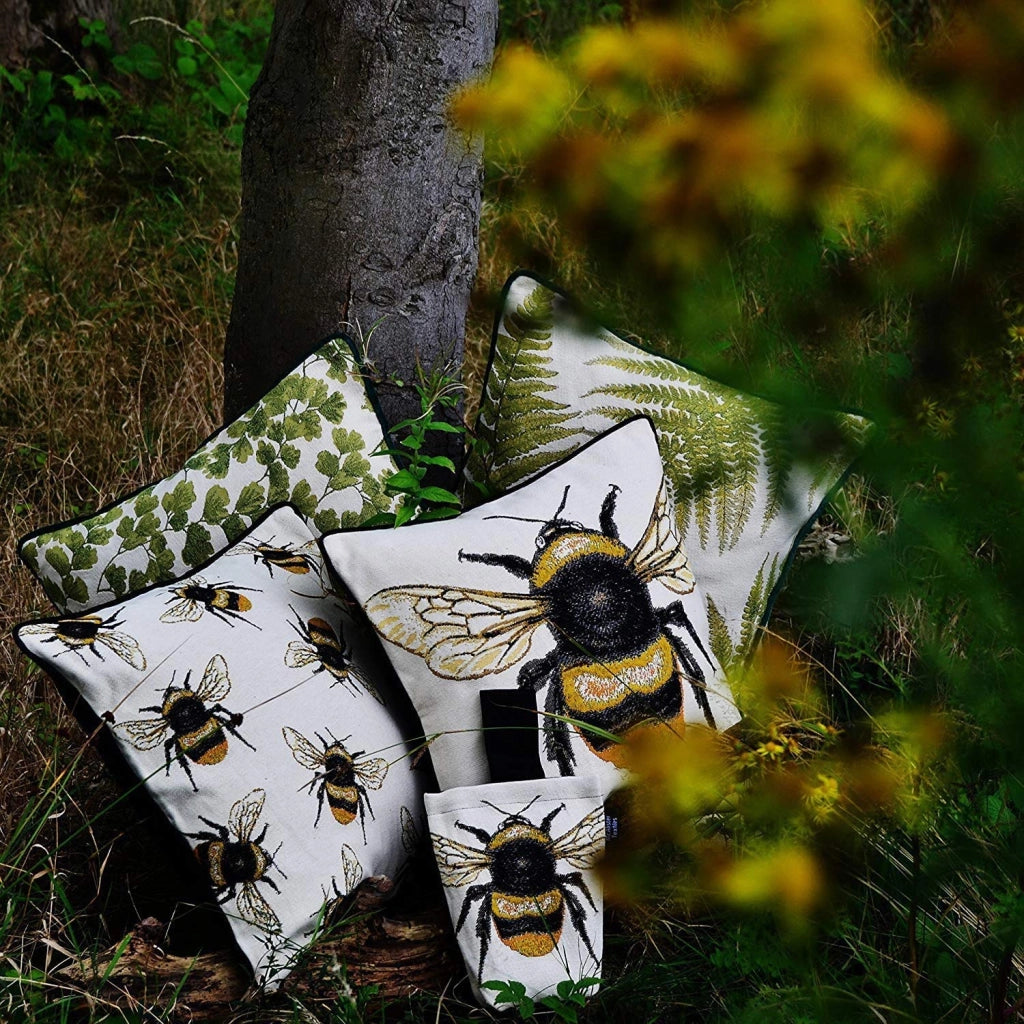 Cuscino decorativo, 43x43 cm, misto cotone, motivo floreale, Queen Bee