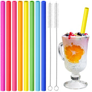 8 cannucce in silicone extra larghe, riutilizzabili, di vari colori