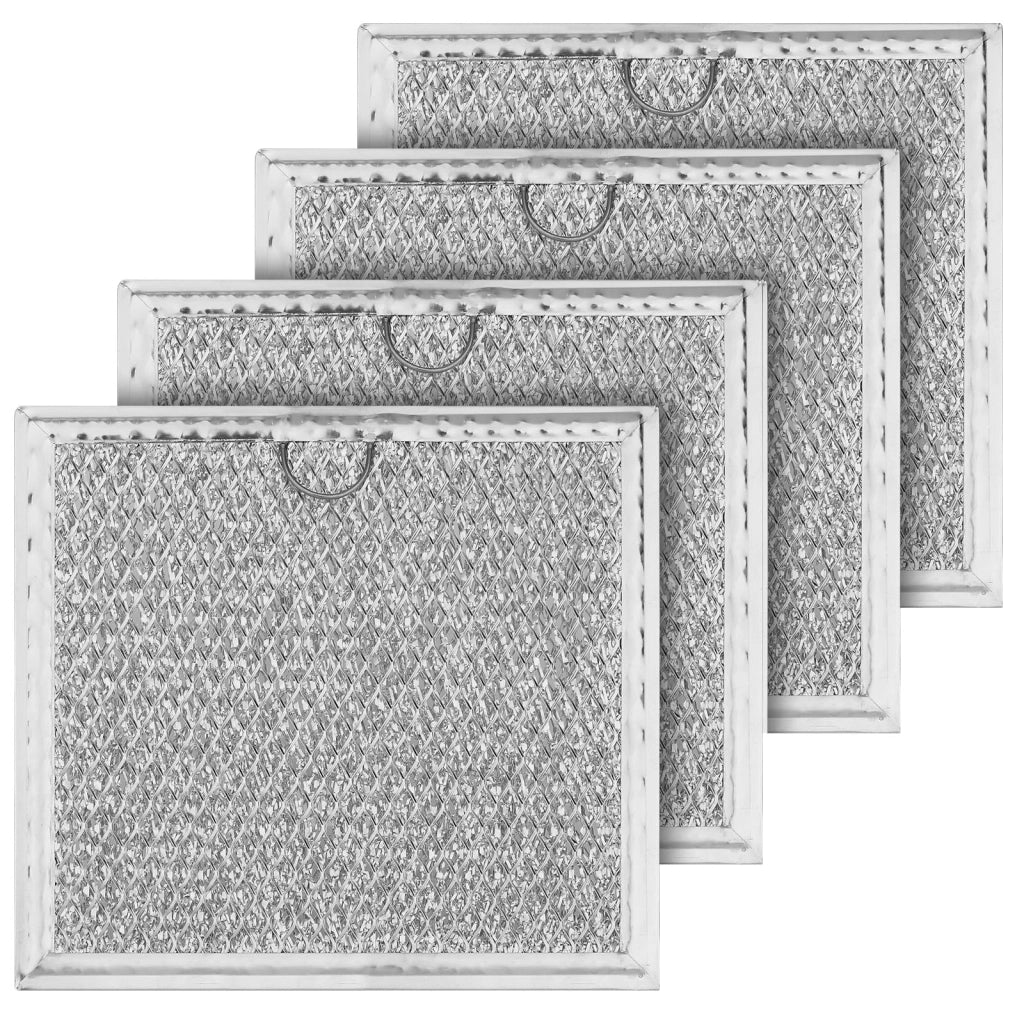 Set di 4 filtri antigrasso per microonde, dimensioni 17x16,2 cm, in alluminio, colore argento