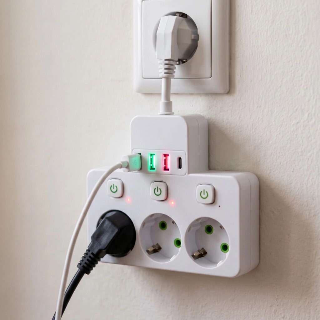 Multipresa 3 Prese + 3x Usb-a + Usb-c Jnh018 White