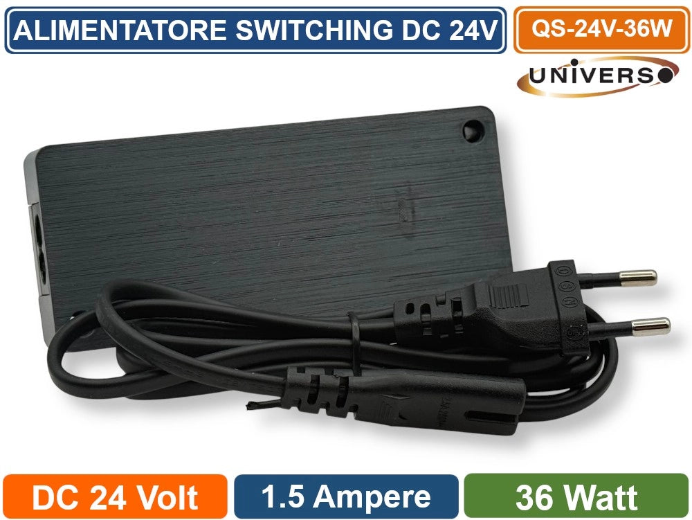 UNIVERSO QS-24V-36W ALIMENTATORE SWITCHING DC 24V 36W 1.5A 5 USCITE CON 1 INGRESSO SENSORE PER STRIP LED IP20