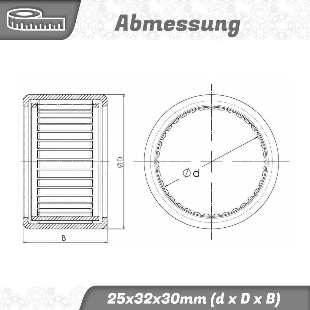 Bussola di guida HK2530, dimensioni 25x32x30 mm, conforme alle norme DIN 618 e ISO 3245