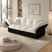 DIVANO Letto estraibile 3 in 1 190 cm in velluto beige con 2 cuscini