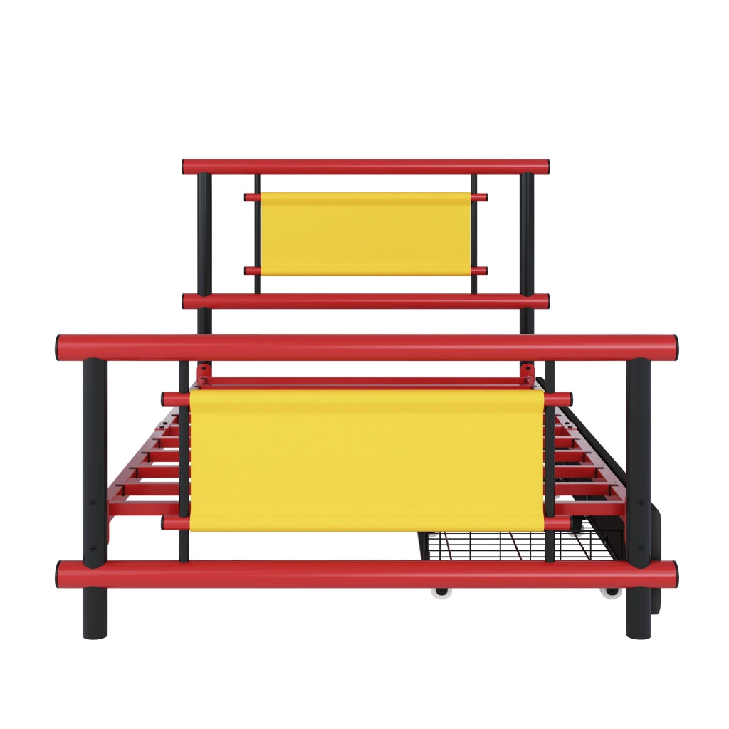 Letto singolo in metallo 90x200 con cassetti
