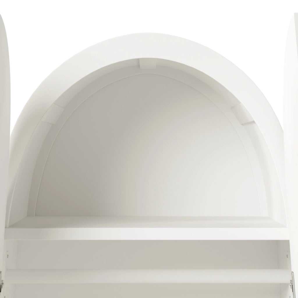 Armadio bianco 80 x 50 x 180 cm con ante in rattan, appendiabiti e cassetto