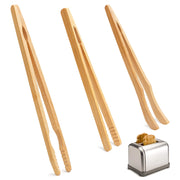 3 pinze per toast in bambù, da 21 e 18 cm, antiscivolo, adatte per tostapane e griglie