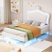 Letto per bambini 90 x 200 cm bianco con testiera a conchiglia