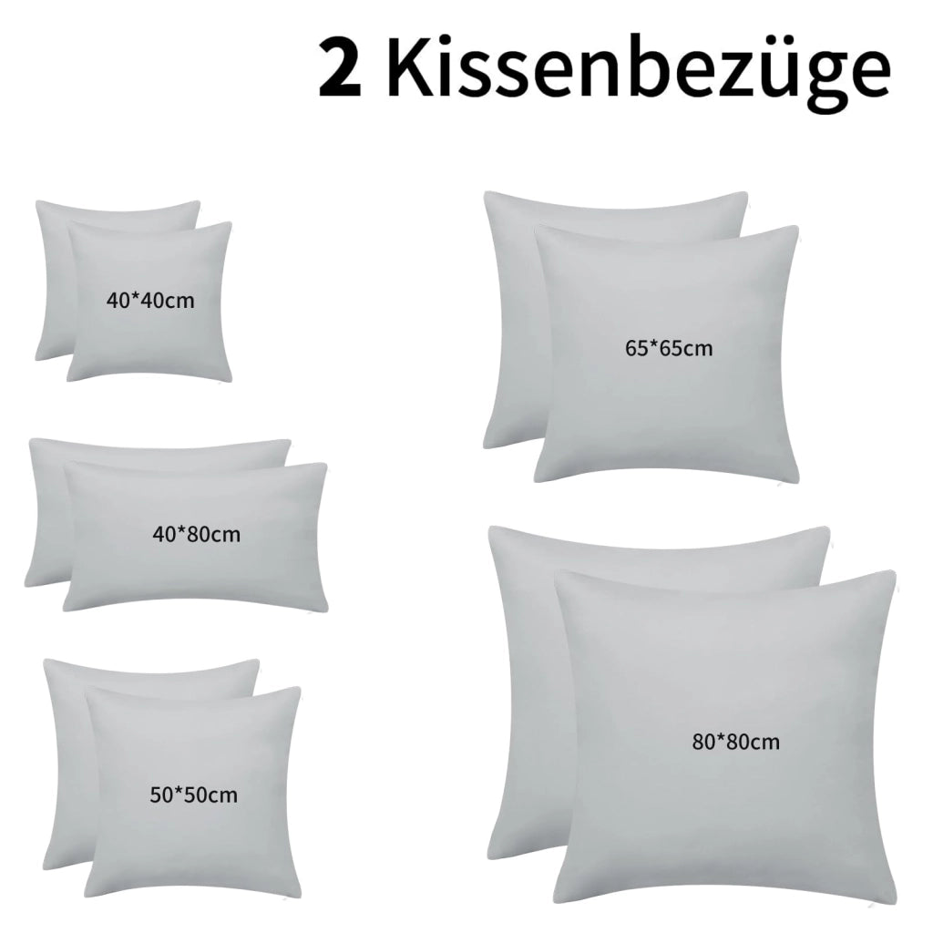 Coperte per cuscini, 40x80 cm, set da 2, color grigio chiaro, in microfibra, con cerniera