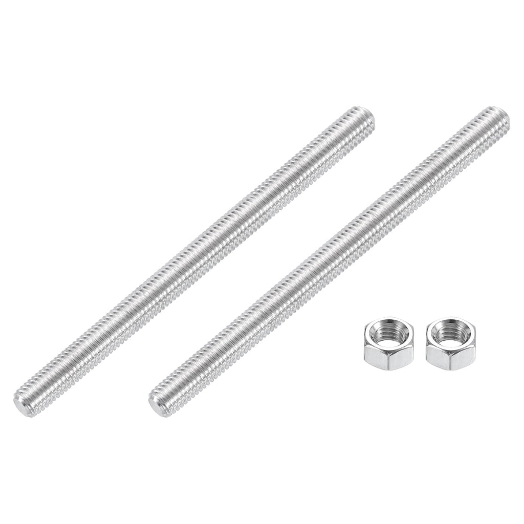 Bulloni filettati da 3/8"-16, 2 pezzi, acciaio inossidabile 304, 15,2 cm, filettatura continua