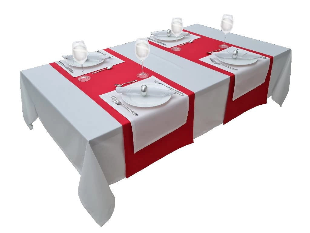 Tovaglia ovale, 150x350 cm, 100% cotone, bianca