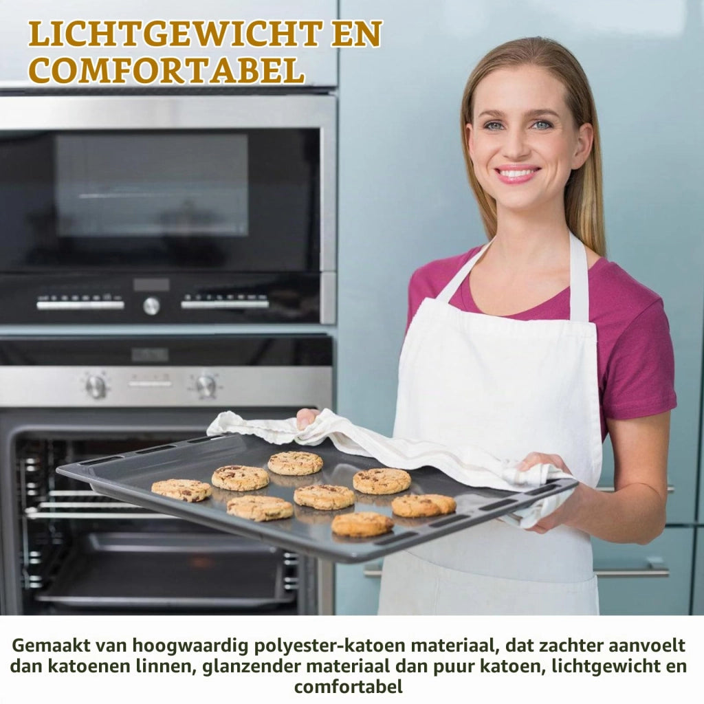 Confezione da 12 grembiuli da cucina, impermeabili, 75x65 cm, colore bianco