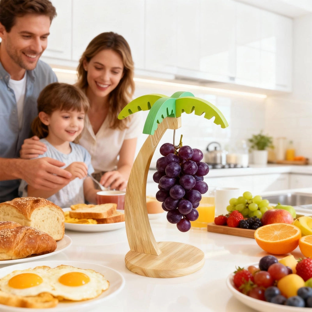 Portafrutta in legno, 1 pezzo, 33 cm, da appendere per esporre la frutta