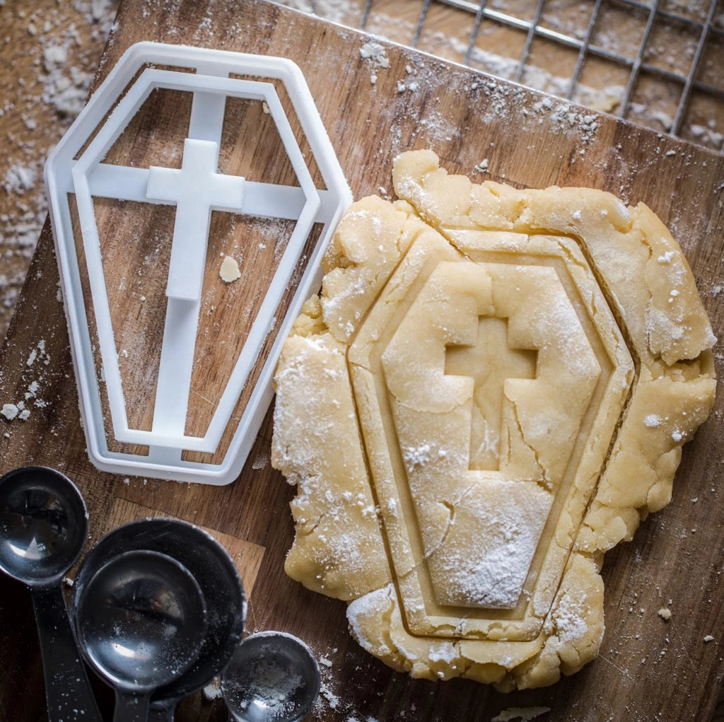 Stampo per biscotti a forma di bara, 11 cm, stampato in 3D, materiale PLA, adatto al contatto con gli alimenti
